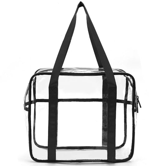 Large Transparent Tote Bag With Zipper Closure
