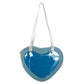 Clear heart shaped purse light blue