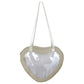 Clear heart shaped purse creamy white