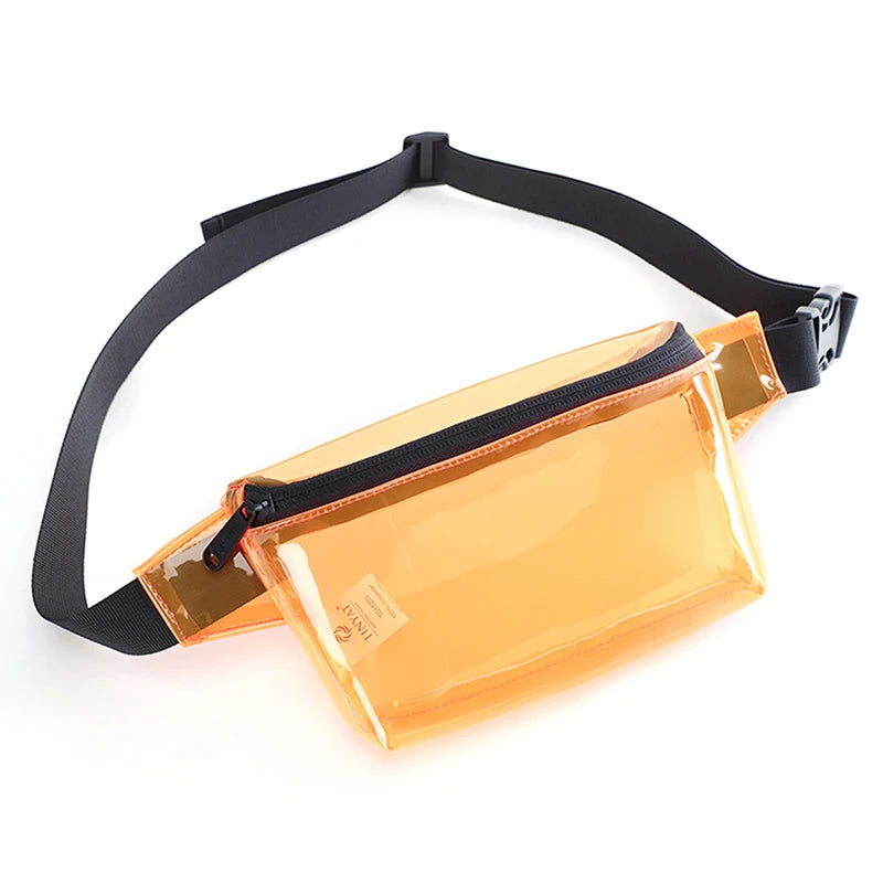 Small clear fanny pack orange