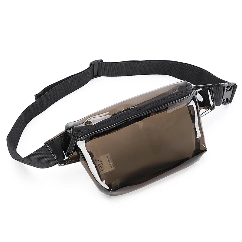 Small clear fanny pack black