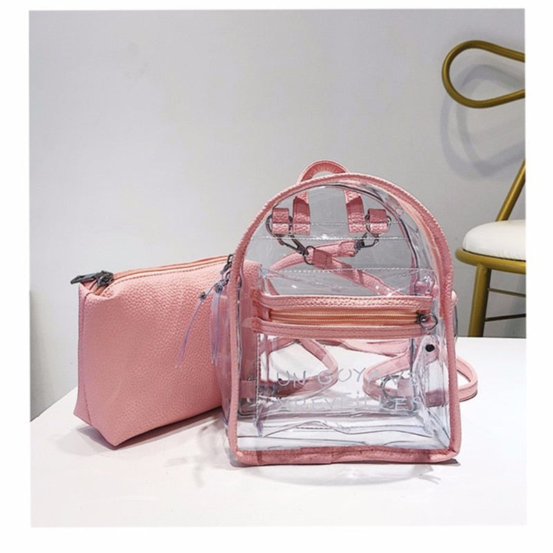 Transparent Light Pink Backpack