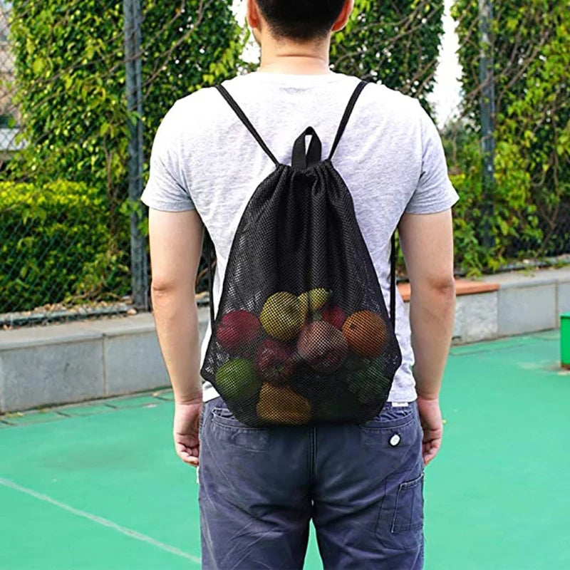 Clear mesh drawstring backpack