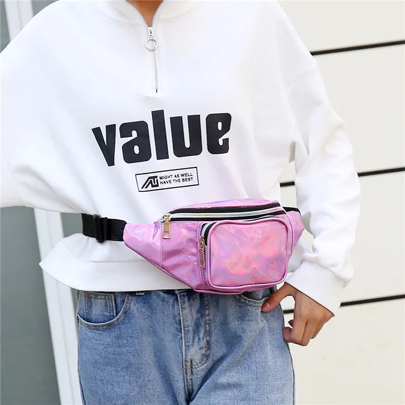 Clear holographic fanny pack