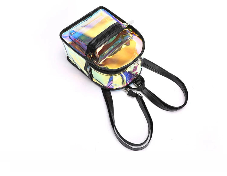 Pink Holographic Clear Backpack