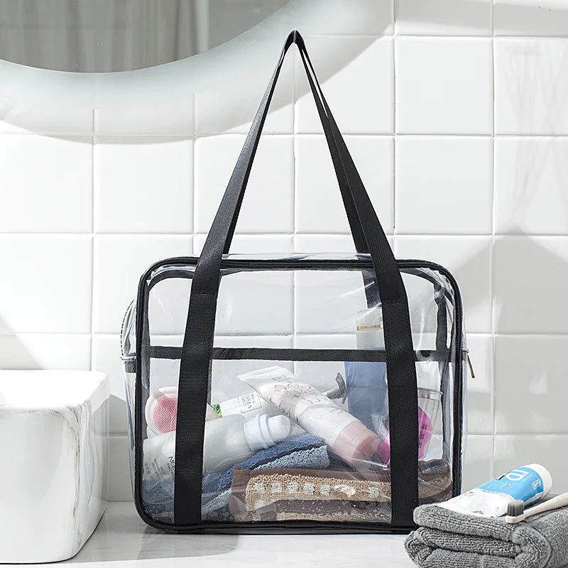 Black Extra large clear toiletry bag