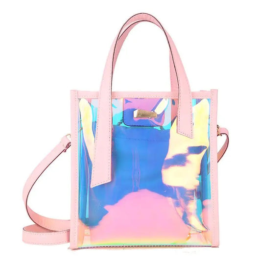 Pink Clear Holographic Tote