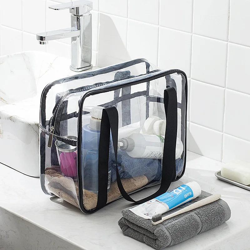 Extra large clear toiletry bag