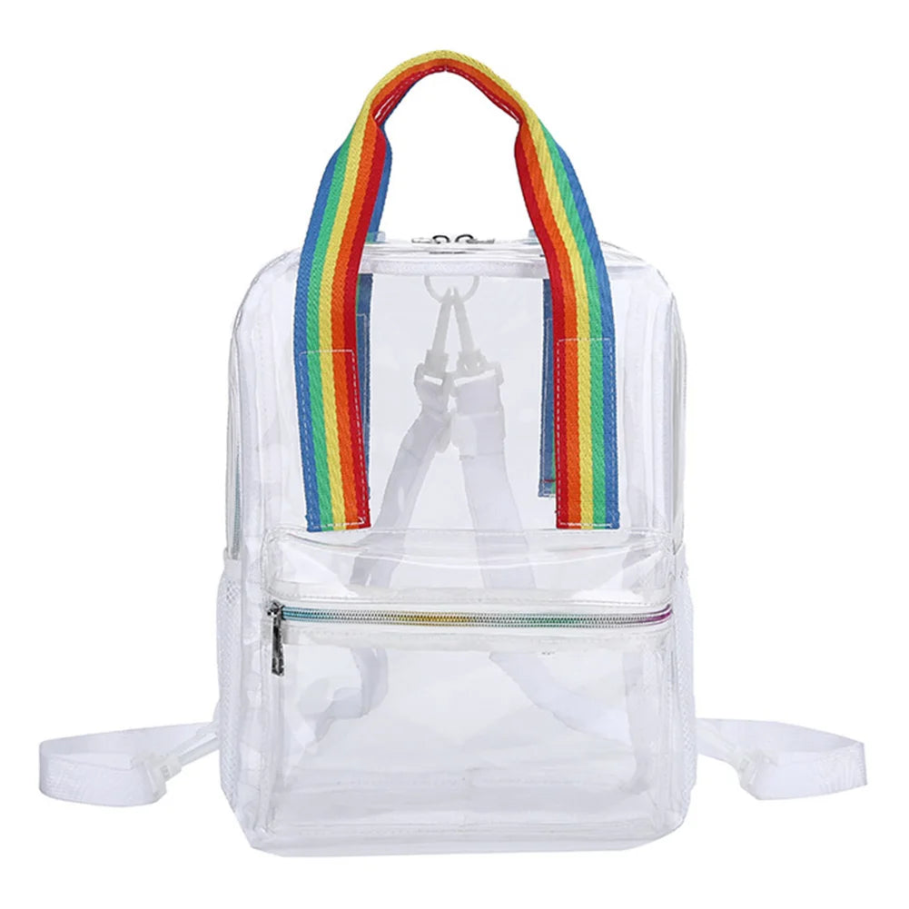 Clear Backpack Rainbow Straps