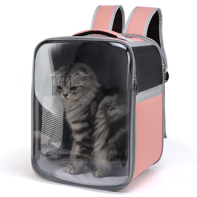 Pink See Through Pet Carrier