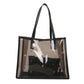 Women's clear tote bag black