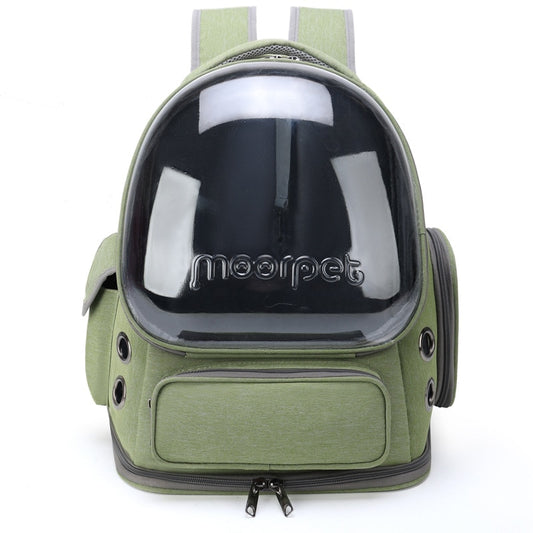 Green Backpack For Cats Clear