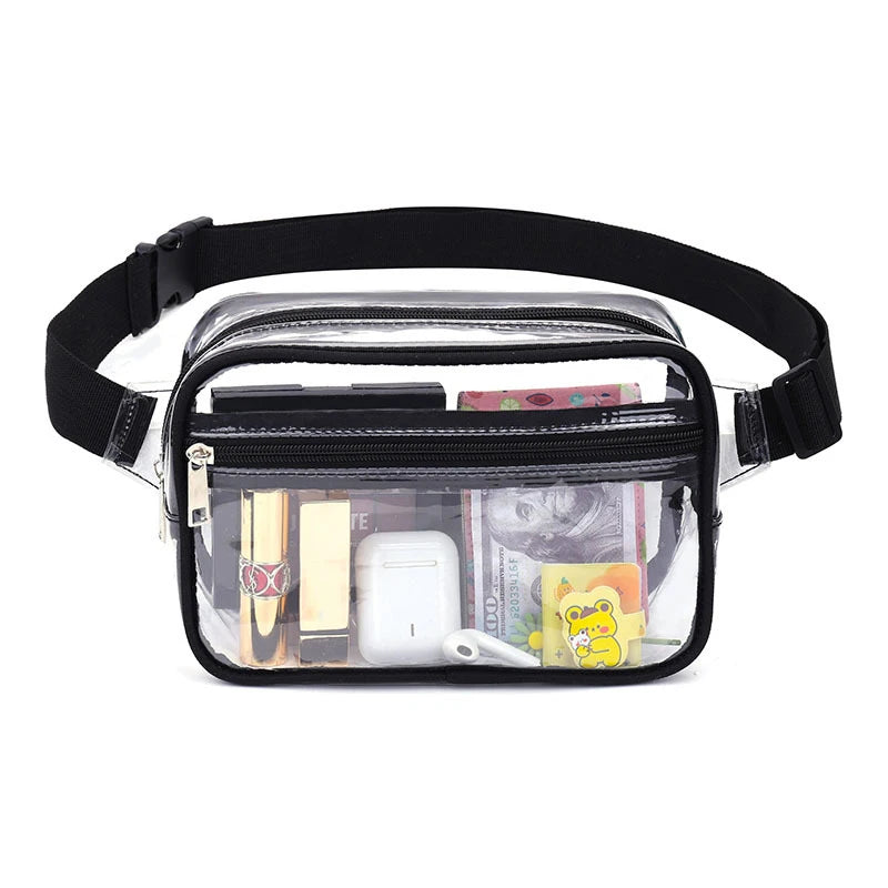Clear plastic fanny pack black