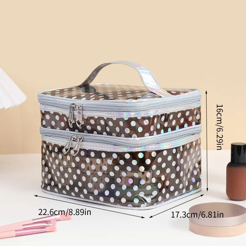 Double sided clear cosmetic bag
