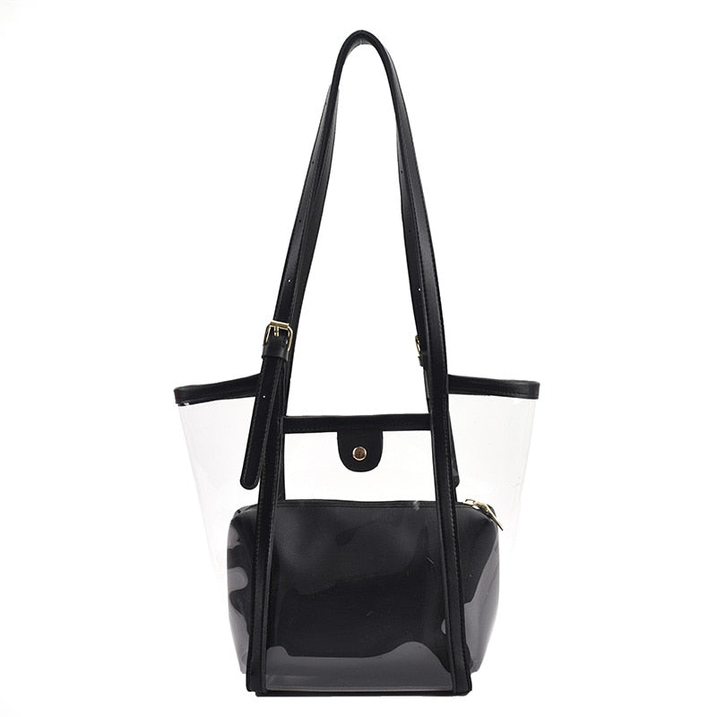 Black Transparent Tote Bag