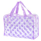 Purple Clear cosmetic bag with handles