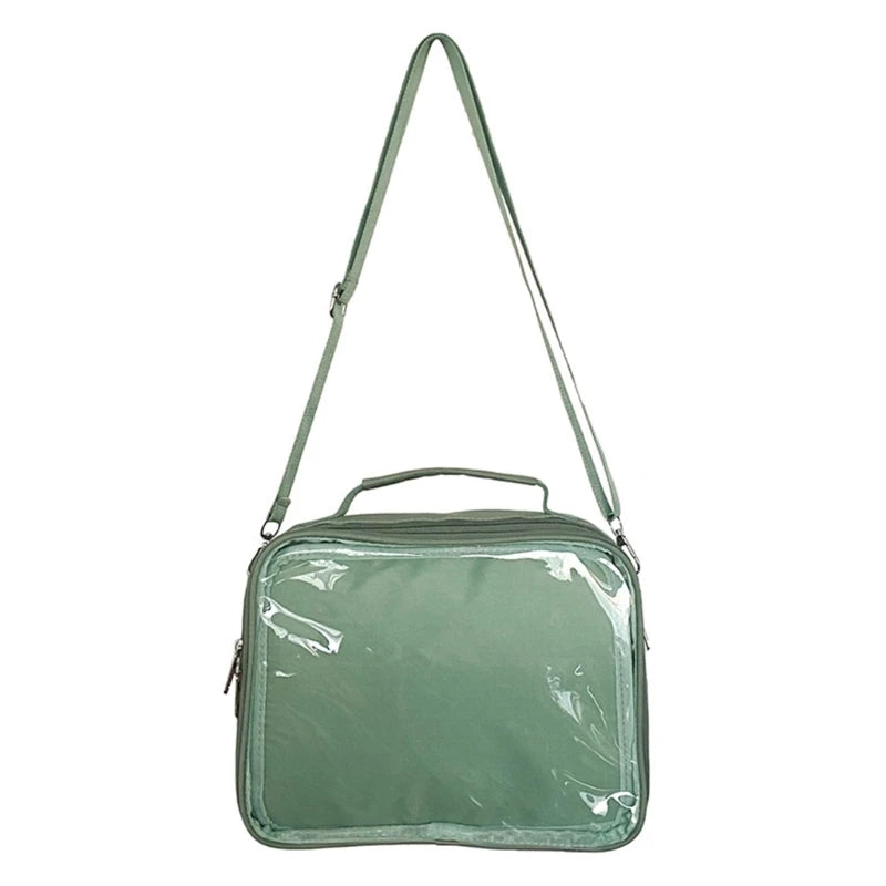 Clear square purse green