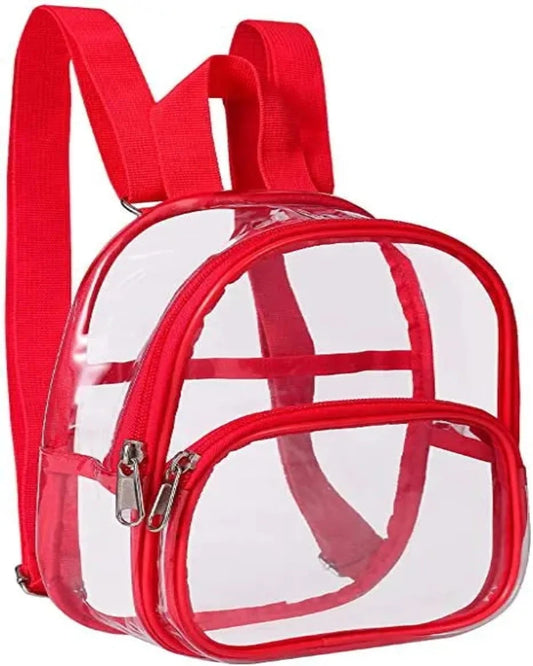 Clear Mini Backpack Stadium Approved red