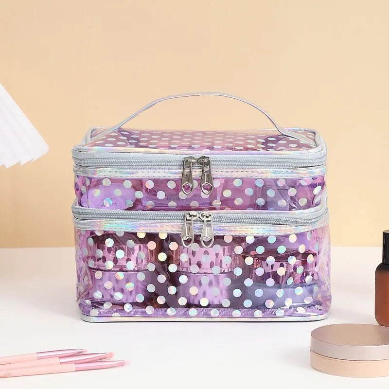 purple Double sided clear cosmetic bag