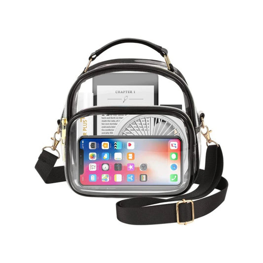 Clear plastic purses for sporting events black
