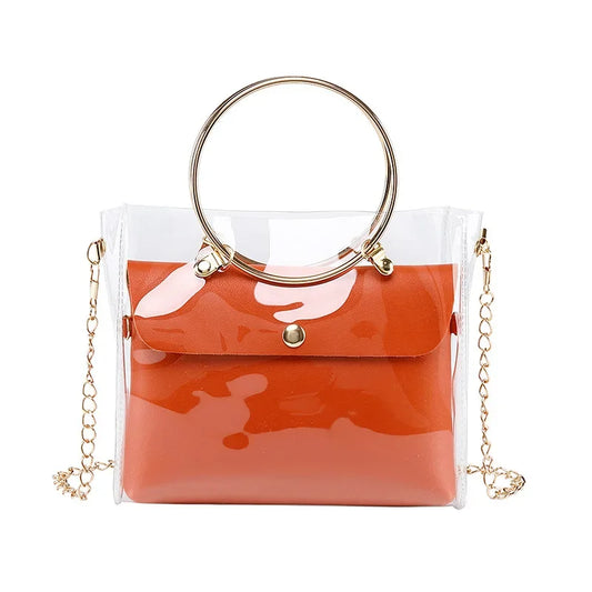 transparent and gold purse