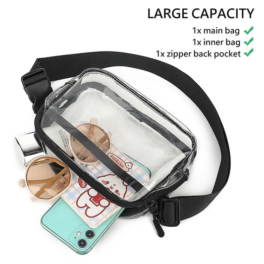 Black clear fanny pack