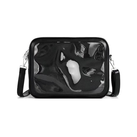 Box purse clear black