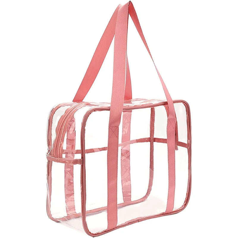Large Clear Tote Bag With Zipper Closure