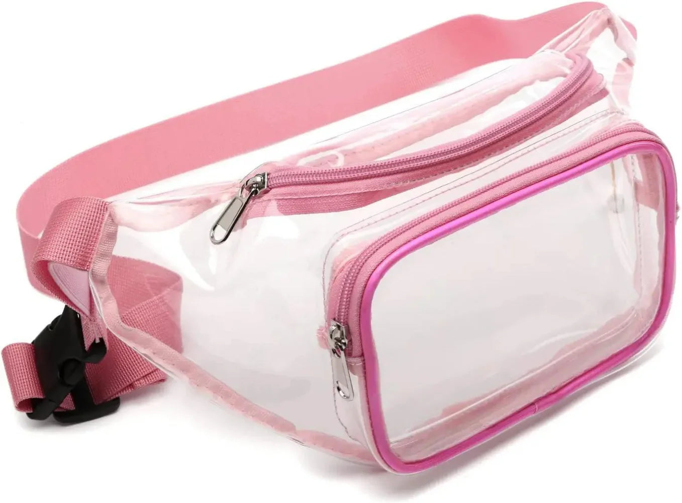 Clear waterproof fanny pack pink