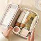 Dual compartment clear cosmetic bag