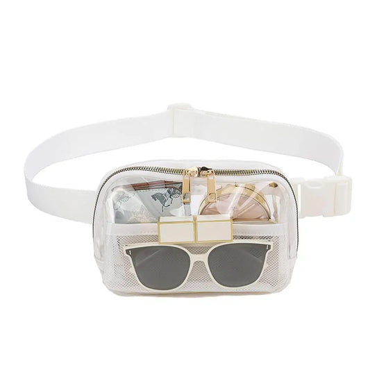 Clear crossbody fanny pack white