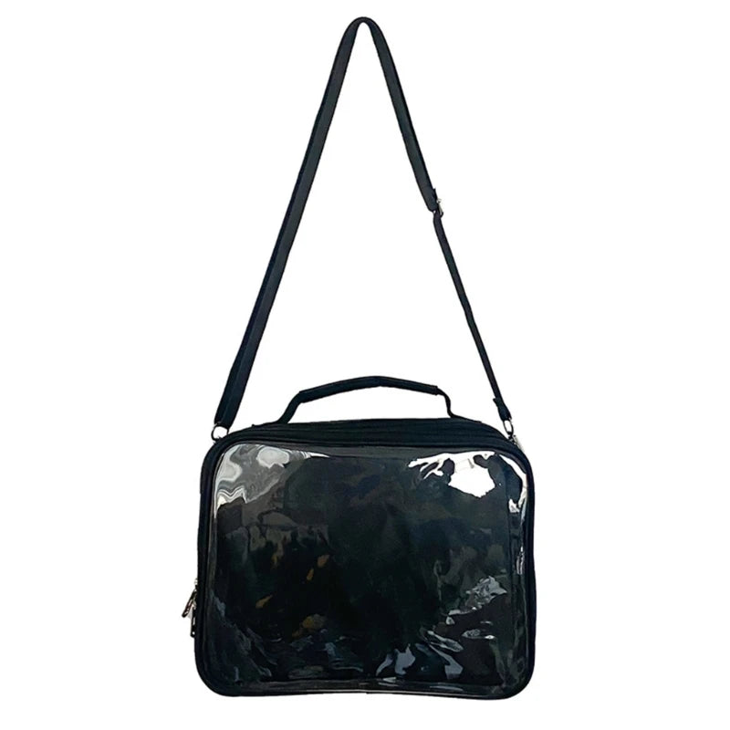 Clear square purse black