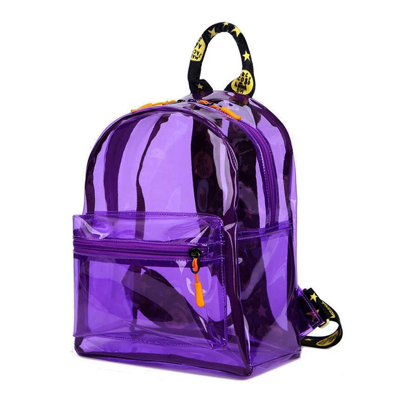 Clear backpack 12x12x6 stadium approved purple