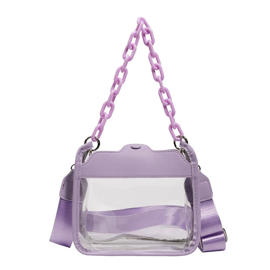 Clear plastic purse for concerts purple