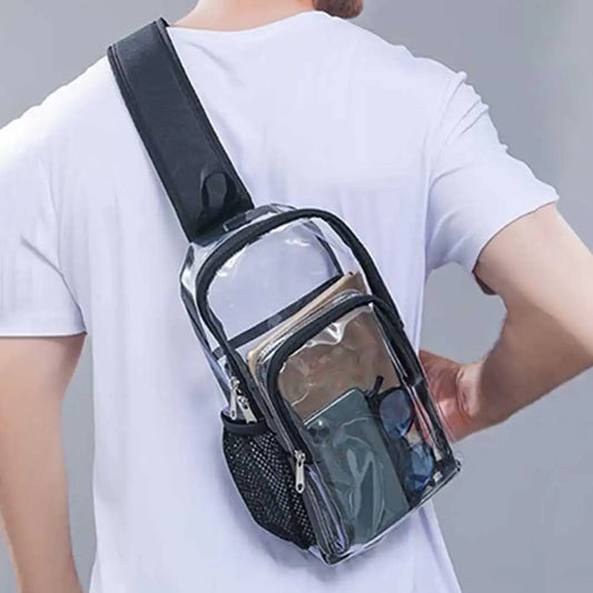 Transparent fanny pack with water bottle holder