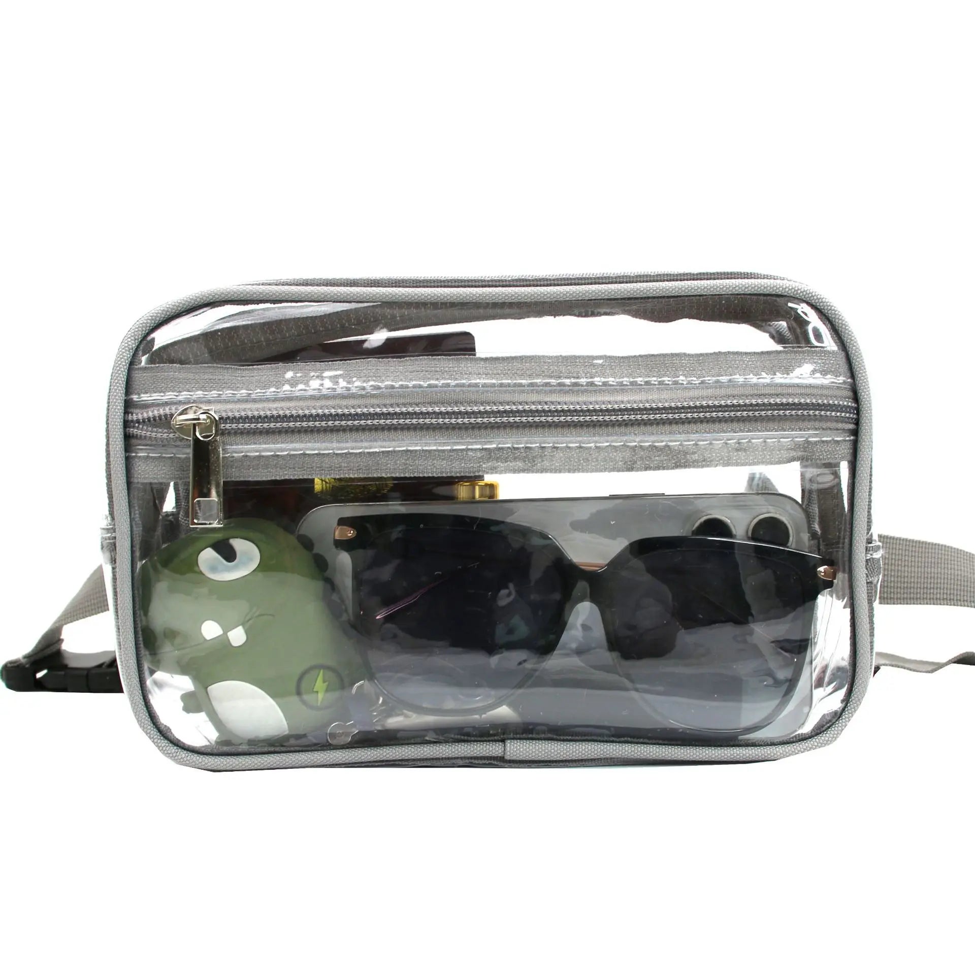 Transparent fanny pack gray