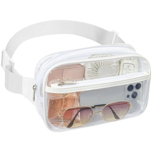 Clear plastic fanny pack white