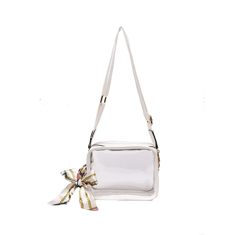 Clear plastic concert purse white