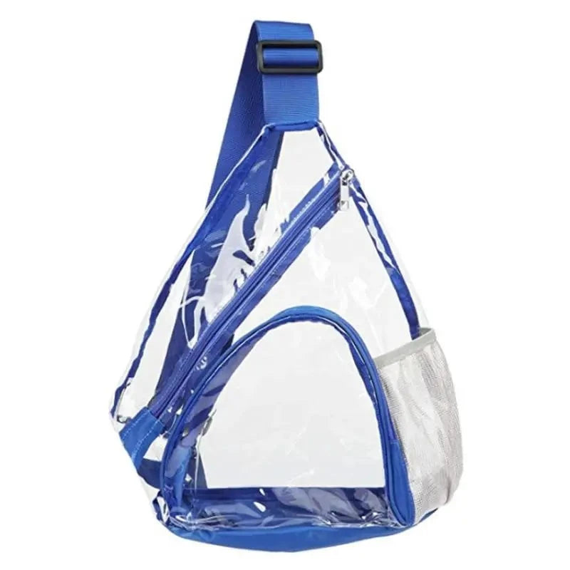 Clear sling bag blue