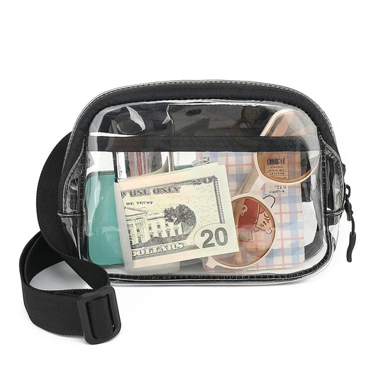 clear black fanny pack