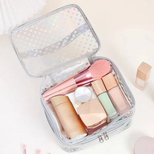 Double sided clear cosmetic bag