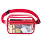 Clear fanny pack red