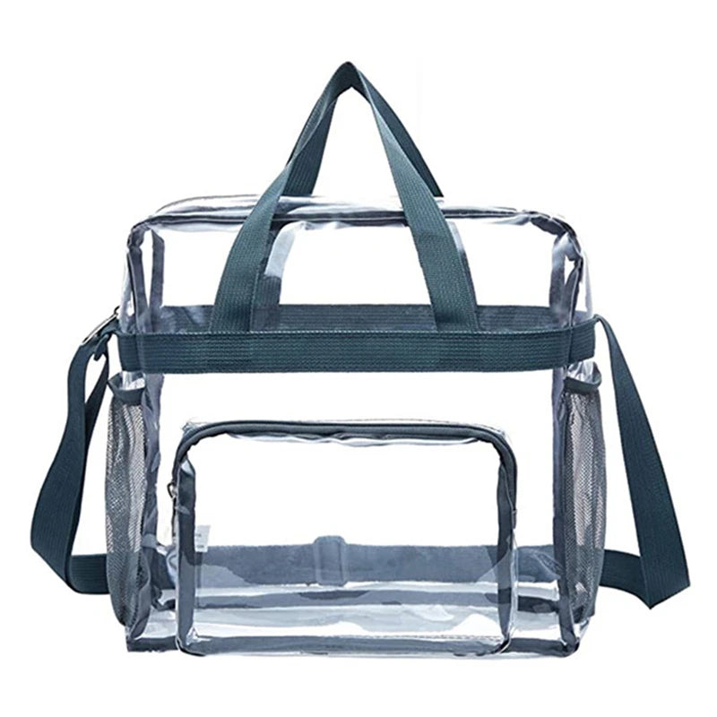 Large clear tote with zipper closure