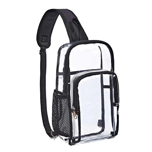 Clear fanny pack with water bottle holder