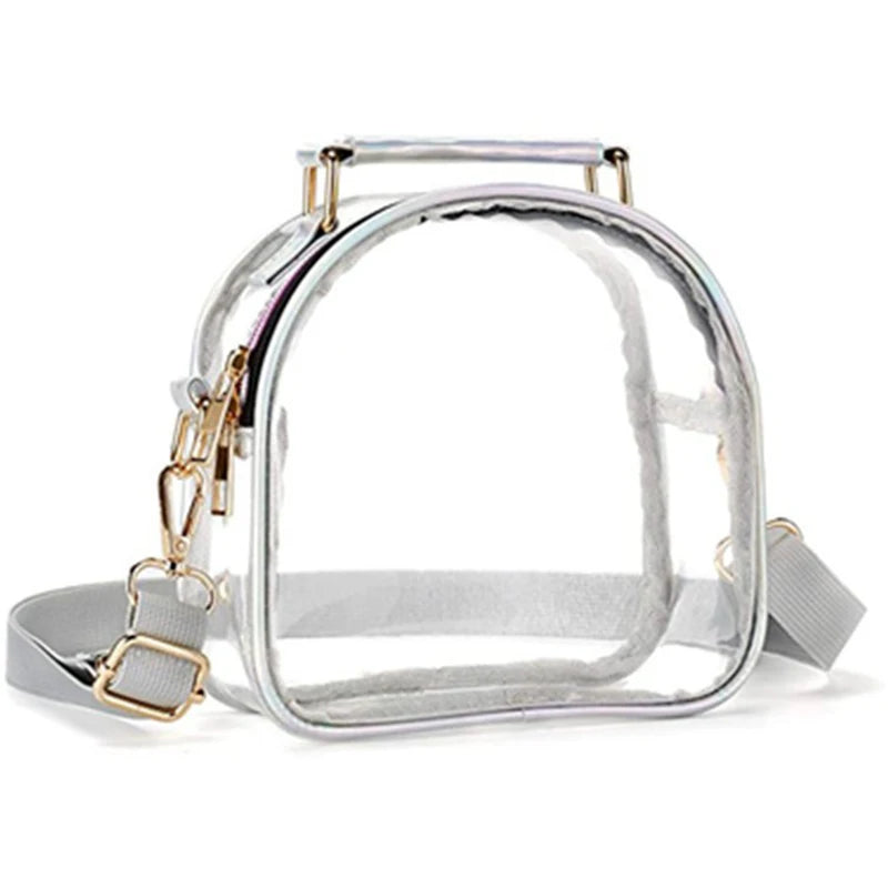 Clear plastic purse for football games white