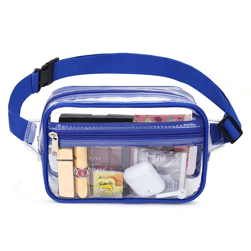Clear plastic fanny pack blue