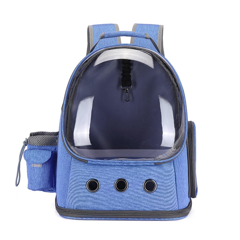 Blue Cat Backpack With Transparent Bubble