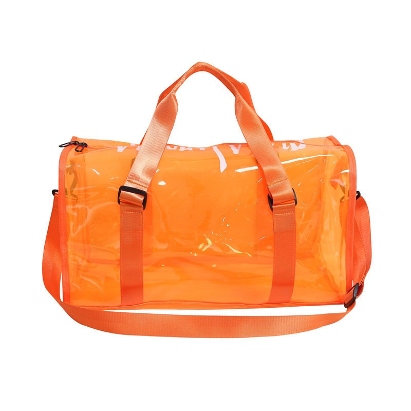 Orange Large Clear Duffle Bag