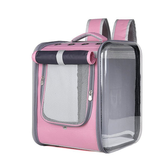 Pink Transparent Cat Carrier