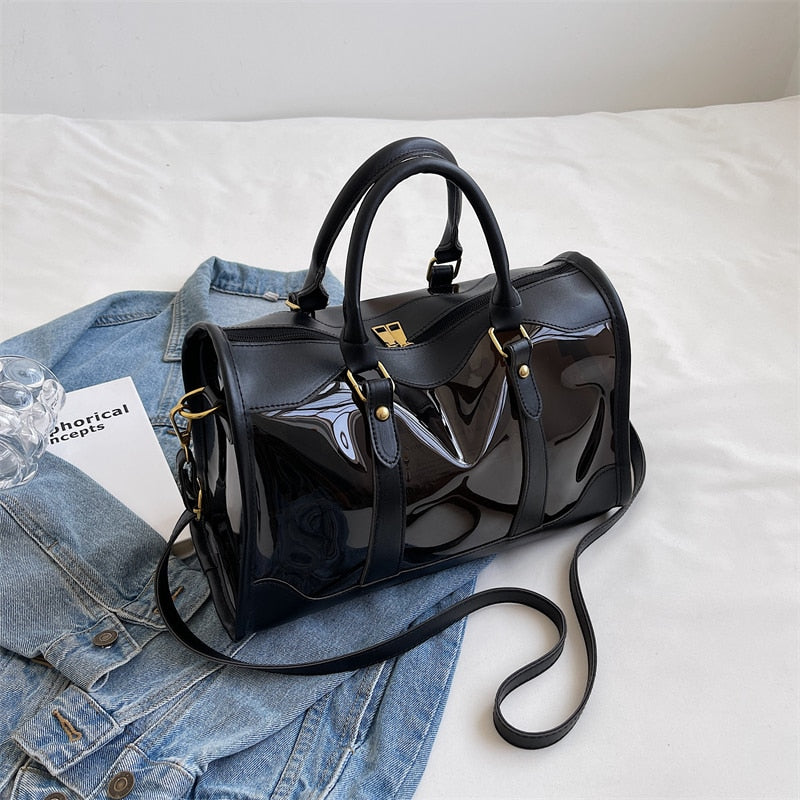 Black PVC duffle bag